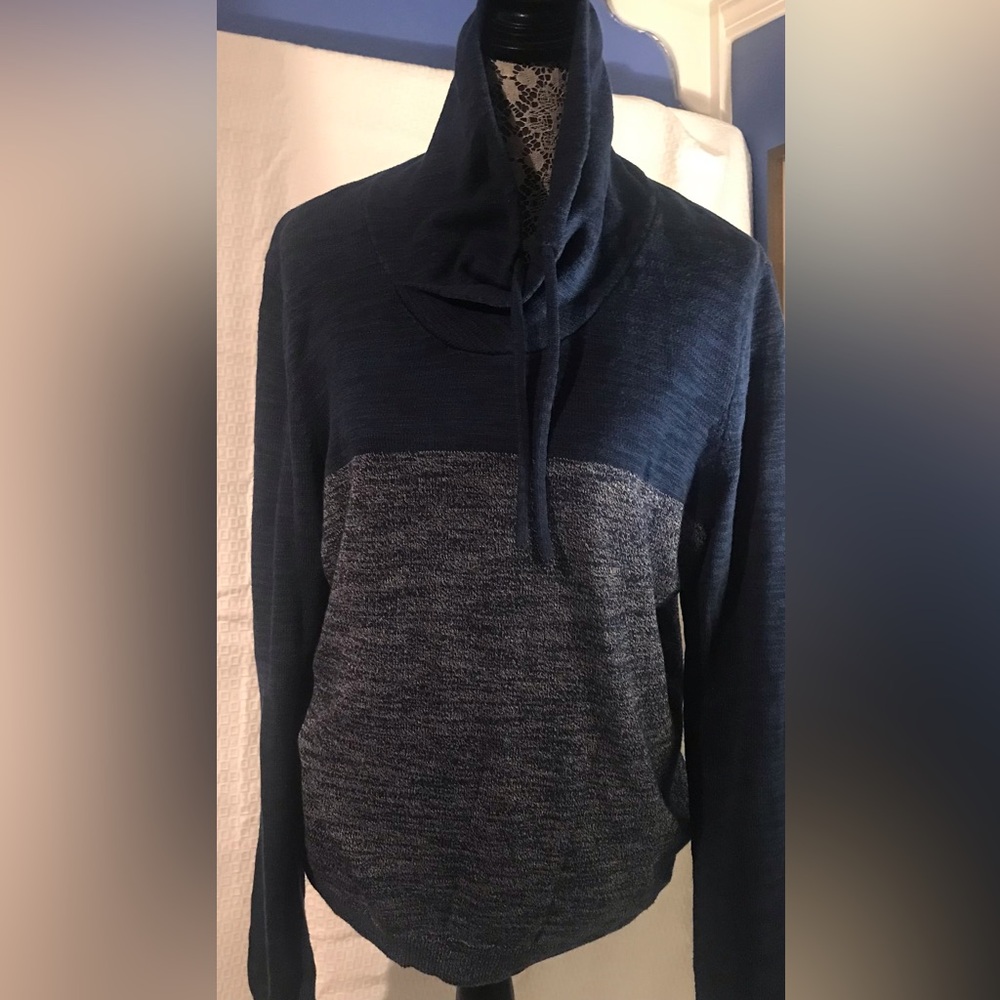 Express Blue & Gray Turtleneck Sweater, size L
